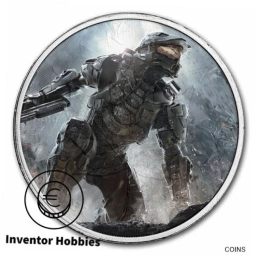 【極美品/品質保証書付】 アンティークコイン コイン 金貨 銀貨 [送料無料] Master Chief - Halo - Colorized Canadian Maple Leaf 1oz 99.99% Pure Silver Coin