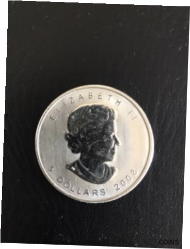  アンティークコイン コイン 金貨 銀貨  2008 1 Oz Silver Canadian Maple Leaf-beautiful-tiny milk spot-priced Perfect