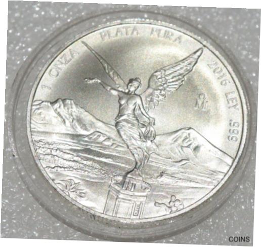  アンティークコイン コイン 金貨 銀貨  2016 Mexico BU Silver 1 oz Libertad Mexican Estados Unidos ONZA Coin in capsule