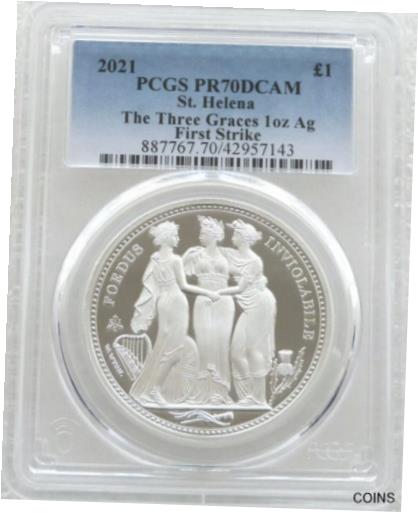  アンティークコイン コイン 金貨 銀貨  2021 Three Graces ?1 One Pound Silver Proof 1oz Coin PCGS PR70 DCAM First Strike