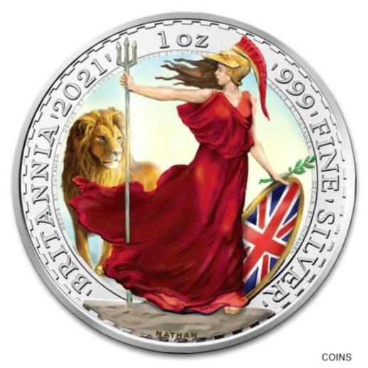 【極美品/品質保証書付】 アンティークコイン コイン 金貨 銀貨 [送料無料] Uk Silver Britannia LION Colorised 1oz .999 Silver Bullion Collectors Coin (2)