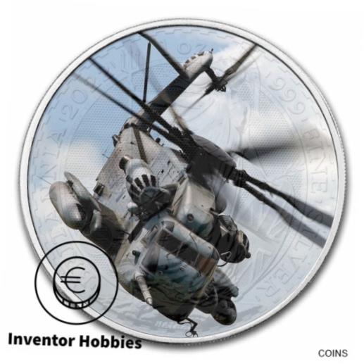 【極美品/品質保証書付】 アンティークコイン コイン 金貨 銀貨 送料無料 Sikorsky CH-35E - Colorized British Britannia 1oz .999 Pure Silver Coin