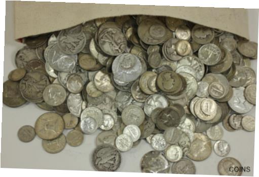 楽天金銀プラチナ　ワールドリソース【極美品/品質保証書付】 アンティークコイン コイン 金貨 銀貨 [送料無料] MAKE OFFER $6.00 Face Value 90％ Silver Junk Coins Half Dollars Quarters Dimes