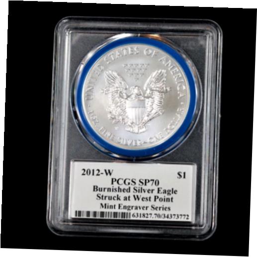  アンティークコイン コイン 金貨 銀貨  2012 W Burnished Silver Eagle PCGS SP70 Mercanti Signed Mint Engraver Series