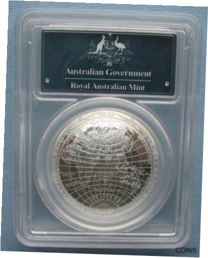 ڶ/ʼݾڽա ƥ    [̵] 2019 Australia $5 New Map of the World 1812 1 oz .999 Silver PCGS PR70 DCAM FS