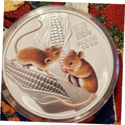 ڶ/ʼݾڽա ƥ    [̵] 2020 Australia $30 Lunar III Year of Mouse Rat 1 Kilo Kg Silver Colored Coin BU