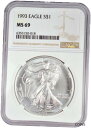 yɔi/iۏ؏tz AeB[NRC RC   [] 1993 American Silver Eagle $1 Gem Brilliant UNC NGC MS69