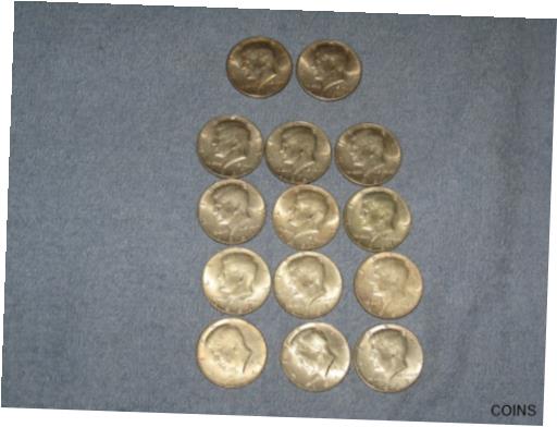 ڶ/ʼݾڽա ƥ    [̵] Kennedy Half Dollar 1967/1969D US 50 Cents 14 Coins 40% Silver