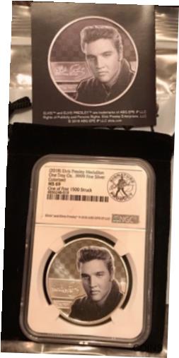  アンティークコイン コイン 金貨 銀貨  2018 Elvis Presley 1 Oz Silver 999 Pure Colorized Record 1 Of 1500 Ever MadeNGC