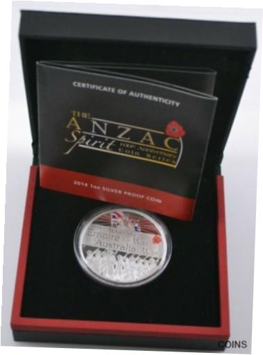 【極美品/品質保証書付】 アンティークコイン 銀貨 2014 P Australia Anzac Spirit 100th Anniversary 1oz Silver Proof Coin Limit 7500 [送料無料] #scf-wr-012955-3489