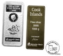 クック諸島 2020 コインバー ハイメル/ミル 1 kg 999 シルバー、オリジナル包装フィルム入り - Cook Islands 2020 coin bars Heimerle / mill 1 kg 999 silver in original packaging film -(3)