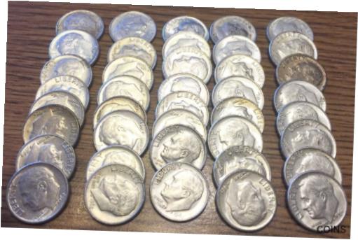  アンティークコイン コイン 金貨 銀貨  $4.00 FV US Constitutional "Junk" Silver 90% Silver - 40 Dimes (5)