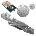 楽天金銀プラチナ　ワールドリソース【極美品/品質保証書付】 アンティークコイン コイン 金貨 銀貨 [送料無料] Serial #4 - 2022 Solomon Islands 1 oz Silver Golf 2-Coin Set - Heritage Sports