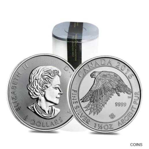 【極美品/品質保証書付】 アンティークコイン コイン 金貨 銀貨 [送料無料] Roll of 15 - 2016 1.5 oz Canadian Silver White Falcon $8 Coin .9999 Fine BU