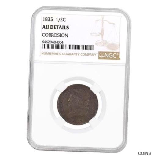 yɔi/iۏ؏tz AeB[NRC RC   [] 1835 Classic Head Half Cent NGC AU Details