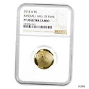 2014 W プルーフ ゴールド $5 全米野球殿堂コイン NGC PF 70 UCAM 2014 W Proof Gold $5 National Baseball Hall of Fame Coin NGC PF 70 UCAM