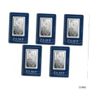 yɔi/iۏ؏tz AeB[NRC RC   [] Lot of 5 - 1 oz Pamp Suisse Lady Fortuna .999 Fine Silver Bar - In Assay Card