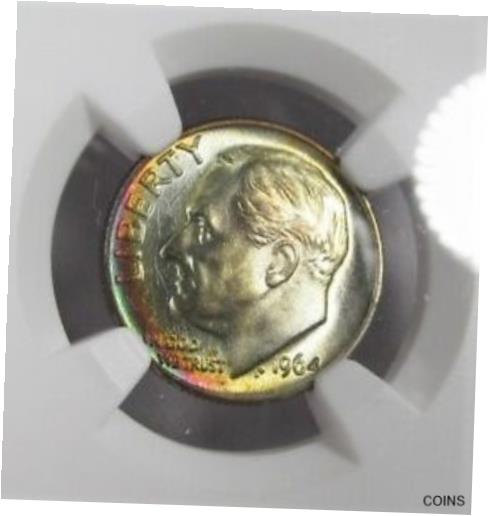 ڶ/ʼݾڽա ƥ  1964-D Top Pop Silver Roosevelt Dime NGC MS68 Toned Coin AJ168 [̵] #sct-wr-012991-198