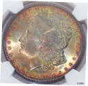 1888 NGC MS66 CAC モーガン シルバー ダラー PQ フロスティ グリーン + レインボー トーニング 867007 1888 NGC MS66...