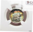 1945-S シルバー マーキュリー ダイム レインボー トーン NGC MS66 認定コイン AG980 1945-S SIlver Mercury Dime...