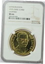1975 ザイール ゴールド 100Z コンサベーション レオパード NGC MS66 1975 Zaire Gold 100Z Conservation Le...