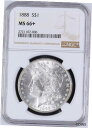 1888-P モルガン シルバー ダラー NGC MS66+ - - 美しい光沢のあるフロスティ コイン 1888-P Morgan Silver Dollar...
