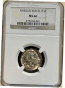 1938 D/D バッファロー ニッケル NGC MS66 美しい高級未流通コイン 1938 D/D BUFFALO NICKEL NGC MS66 BEAUT...