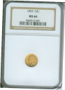 1853 G$1 タイプ 1 ゴールド ダラー NGC MS66 素敵...(3)