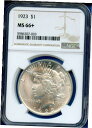 1923 P NGC MS66+ ピース シルバー ダラー $1 米国造幣局コイン 1923-P MS-66+ プラス PQ すごい! 1923 P NGC M...