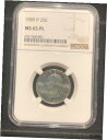 1989 P プルーフ ライク NGC MS65 PL ワシントン クォーター ハイグレード!明るい白いコイン 1989 P PROOF LIKE NGC MS...