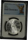 1985 Mo メキシコ 1 オンザ シルバー - NGC MS-66 TQ1270/UH 1985 Mo Mexico 1 Onza Silver - NGC...