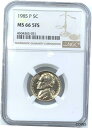 1985-P Jefferson 5C ニッケル NGC MS66 5FS フルステップ ロー ポップ ジェム BU 正確なコイン 1985-P Jeffers...