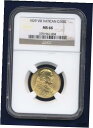バチカン市国 1929 100 リラ金貨、宝石未流通、NGC 認定 MS-66 VATICAN CITY 1929 100 LIRE GOLD COIN, GE...