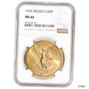 1943 メキシコ ゴールド 50 ペソ - NGC MS66 KM-482 1943 Mexico Gold 50 Pesos - NGC MS66 KM-4...