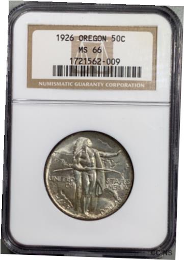【極美品/品質保証書付】 アンティークコイン コイン 金貨 銀貨 送料無料 1926 Silver Oregon Commemorative Half Dollar - NGC MS66 - Sons of Texas Coins