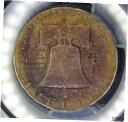 1954 S PCGS MS64 シルバー フランクリン ハーフダラー レッド ゴールド カラー トーニング トーン コイン 1954 S PCGS MS64 ...