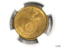 NGC MS-64 ナチス卍 1939-D 10 帝国ペニヒコイン-ドイツ第三帝国造幣局!! NGC MS-64 NAZI SWASTIKA 1939-D 10...