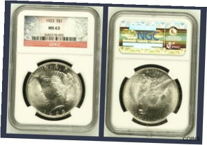 ڶ/ʼݾڽա ƥ    [̵] US Silver Peace Dollars PCGS MS 63 1923 super stoning coin wooo beautiful