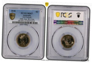 2018 オーストラリア建国 30 周年記念 3 番目のポートレート 2 ドル コイン PCGS MS67 #6502 2018 Australia 30th Anniversary 3rd Portrait $2 Coin PCGS MS67 #6502