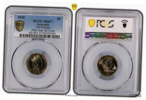 2018 オーストラリア建国 30 周年記念 3 番目のポートレート 2 ドル コイン PCGS MS67 #6504 2018 Australia 30th Anniversary 3rd Portrait $2 Coin PCGS MS67 #6504