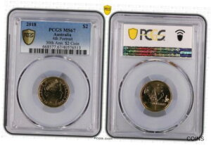 2018 オーストラリア建国 30 周年記念 4 番目のポートレート 2 ドル コイン PCGS MS67 #6513 2018 Australia 30th Anniversary 4th Portrait $2 Coin PCGS MS67 #6513
