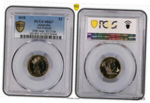 2018 オーストラリア建国 30 周年記念 3 番目のポートレート 2 ドル コイン PCGS MS67 #6496 2018 Australia 30th Anniversary 3rd Portrait $2 Coin PCGS MS67 #6496