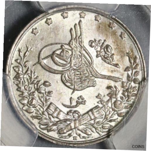 ڶ/ʼݾڽա ƥ    [̵] 1908 PCGS MS 66 Egypt 1 Qirsh Ottoman 1293/33H Silver Coin POP 2/0 (21070904C)