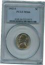 yɔi/iۏ؏tz AeB[NRC RC   [] 1952 S PCGS MS66 Jefferson Nickel 5c US Mint Coin 1952-S MS-66 Color !