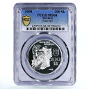  アンティークコイン コイン 金貨 銀貨  Slovakia 200 korun National Railroads Steam Trains MS68 PCGS silver coin 1998