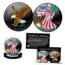 【極美品/品質保証書付】 アンティークコイン コイン 金貨 銀貨 [送料無料] Dual BLACK RUTHENIUM COLORIZED 2-Sided 1 Troy OZ 2021 Silver Eagle Coin with Box