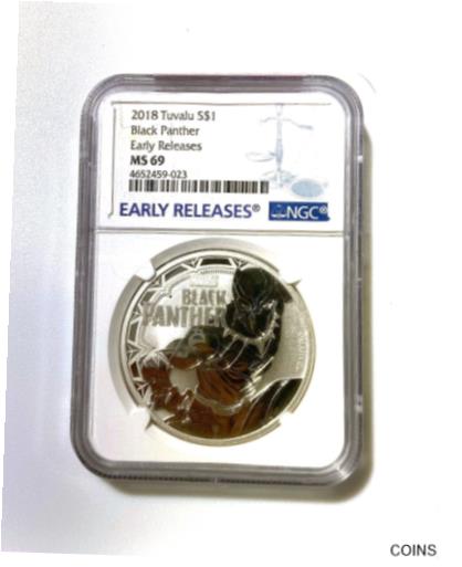 yɔi/iۏ؏tz AeB[NRC RC   [] 2018 Tuvalu silver $1 Black Panther coin - early release - NGC MS 69