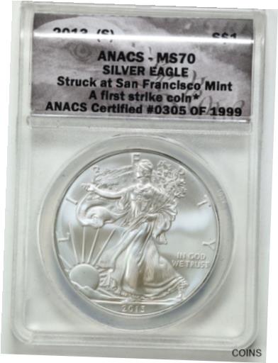 ڶ/ʼݾڽա ƥ    [̵] 2013-(S) $1 1oz Silver American Eagle MS70 ANACS 100305 First Strike