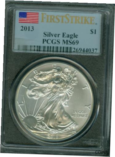 yɔi/iۏ؏tz AeB[NRC RC   [] 2013 SILVER EAGLE 1 OZ $1 PCGS MS69 F.S. FLAG *