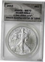 【極美品/品質保証書付】 アンティークコイン コイン 金貨 銀貨 [送料無料] 2013 American Silver Eagle $1 MS 70 ANACS First Strike